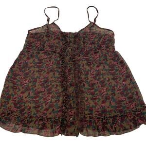 Express Floral Purple Womens Blouse Size M